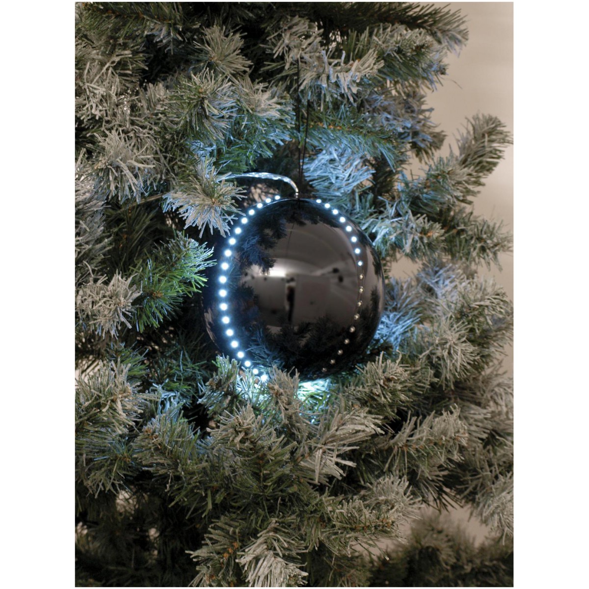 Fotografie Sněhové LED koule, 8 cm, černá, 5 ks