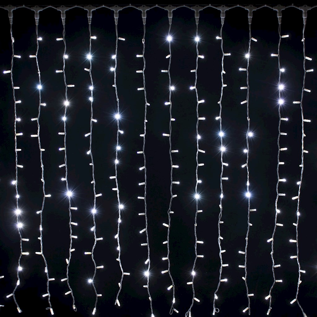 Fotografie LED závěs 2x1,5m 304 MAXI LED propojitelné PROFI 2-pin venkovní, studená bílá